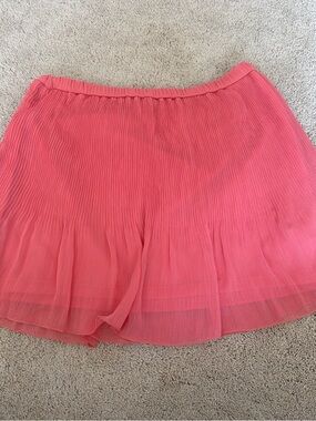 Zara Coral Pink Pleated Mini Skirt